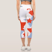 Leggings Capri Patriotique Rouge Bleu Étoiles Nom Citation (Verso)