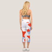 Leggings Capri Patriotique Rouge Bleu Étoiles Nom Citation (Verso)