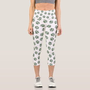 Leggings Capri Patrouilles de Doodle, Paws de Chien, Paws Vertes