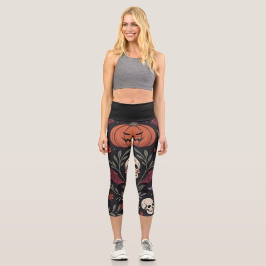 Leggings Capri Pattern d'Halloween (Recto)