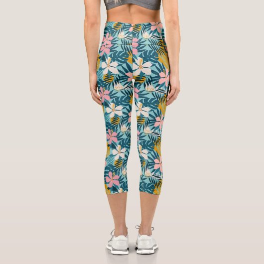 Leggings Capri Pattern tropical hibiscus (Verso)