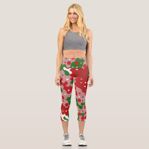 Leggings Capri Patters de Groovy Funky Mod Retro Christmas
