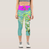 Leggings Capri pattes de piment vert rouge (Recto)