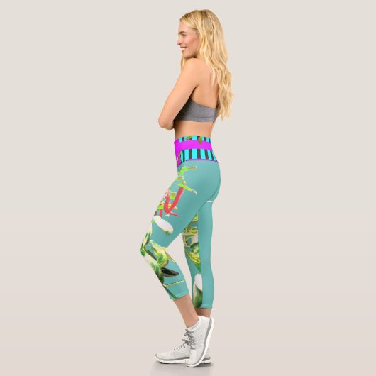 Leggings Capri pattes de piment vert rouge (Gauche)