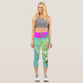 Leggings Capri pattes de piment vert rouge (Recto)