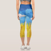Leggings Capri Paysage du drapeau ukrainien (Verso)