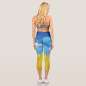 Leggings Capri Paysage du drapeau ukrainien (Verso)