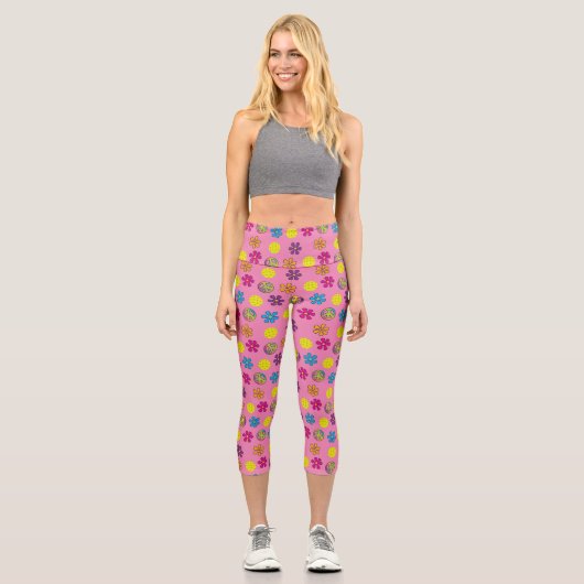 Leggings Capri Peace Love et Pickleball (Recto)