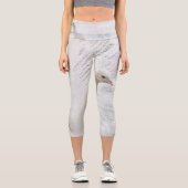 Leggings Capri Peacock blanc belles plumes (Recto)