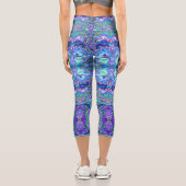 Leggings Capri Peacock violet, bleu et vert Marbré look Leggin (Verso)