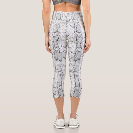 Leggings Capri Peau de serpent Python blanc (Verso)