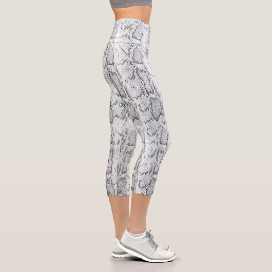 Leggings Capri Peau de serpent Python blanc (Droite)