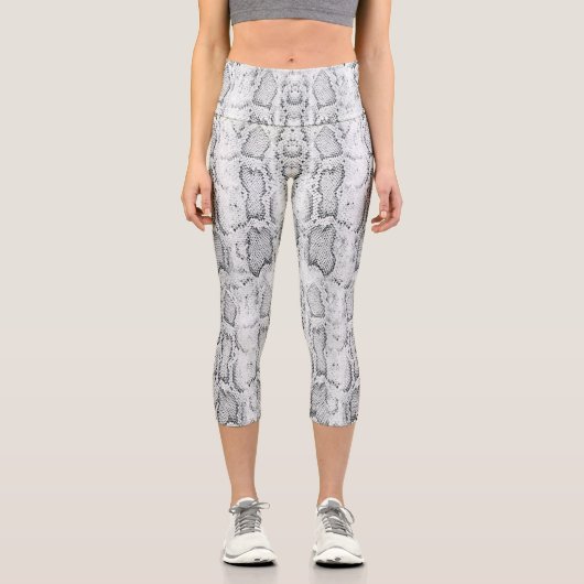 Leggings Capri Peau de serpent Python blanc (Recto)