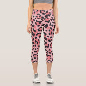 Leggings Capri Peau léopard : texture vintage et transparente (Recto)
