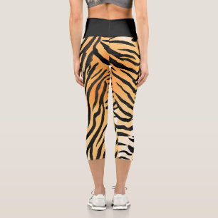 Leggings Capri Peaux de tigre rayées modernes Imprimer gros félin