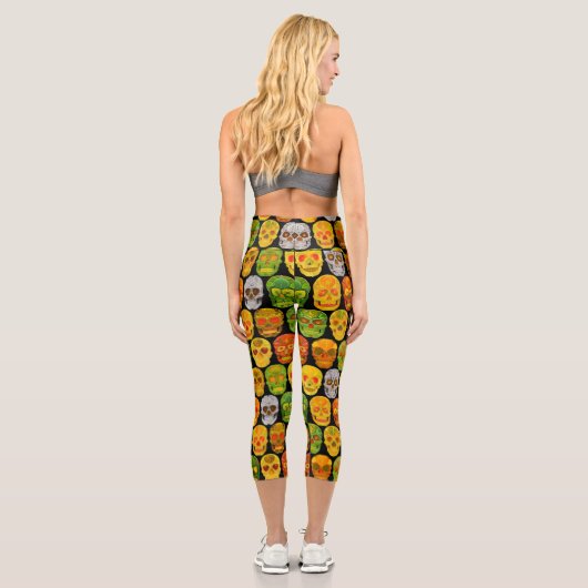Leggings Capri Peaux feuille Aspen Skulls sans couture motif 2018 (Verso)