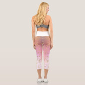 Leggings Capri Pêche dégradé violet or blanc étoile motif (Verso)