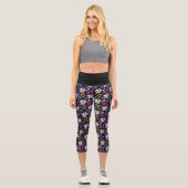 Leggings Capri Pegasus Black Floral (Recto)