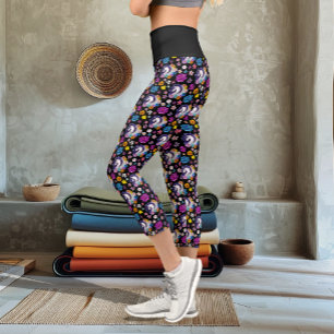 Leggings Capri Pegasus Noir Floral