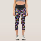 Leggings Capri Pegasus Noir Floral (Recto)