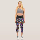 Leggings Capri Pegasus Noir Floral (Recto)