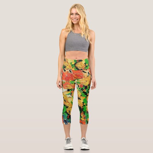 Leggings Capri Peinture à l'huile Retro : Van Gogh Monet (Recto)