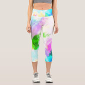 Leggings Capri peinture Abstraite à l'aquarelle (Recto)