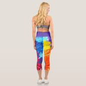 Leggings Capri Peinture Abstraite moderne et colorée (Verso)