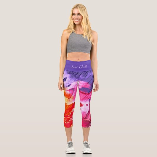 Leggings Capri Peinture Abstraite moderne et colorée (Recto)
