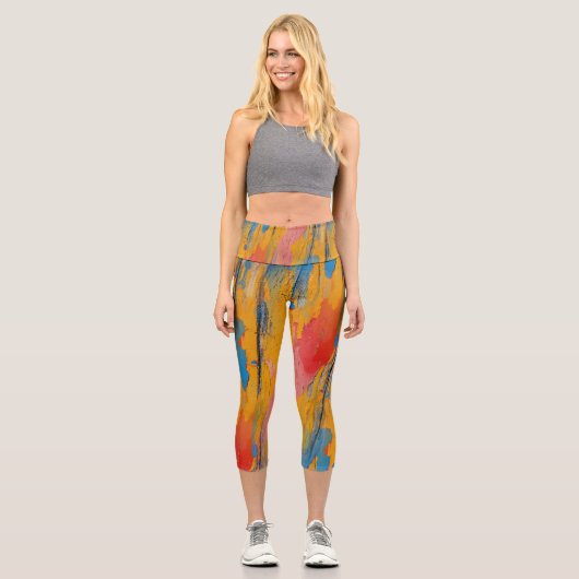 Leggings Capri Peinture colorée (Recto)