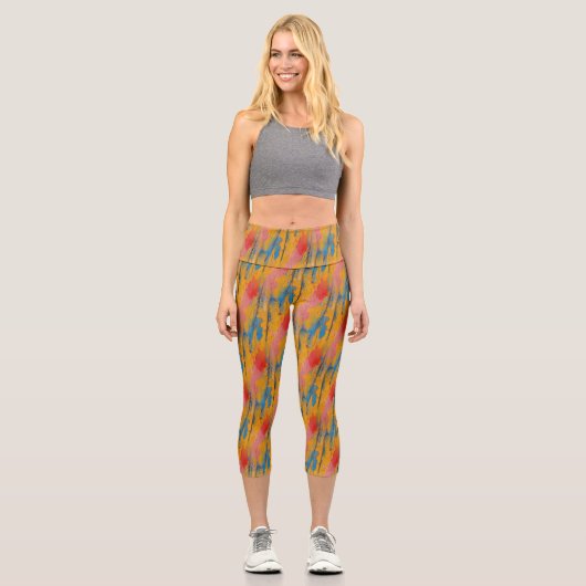 Leggings Capri Peinture colorée (Recto)