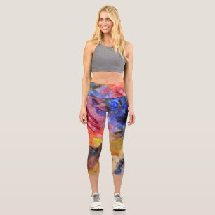 Leggings Capri Peinture colorée de la palette du peintre artiste