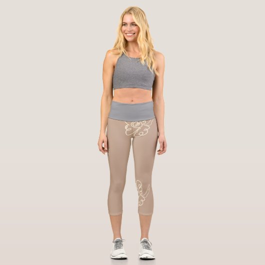 Leggings Capri peinture de fleur capri (Recto)