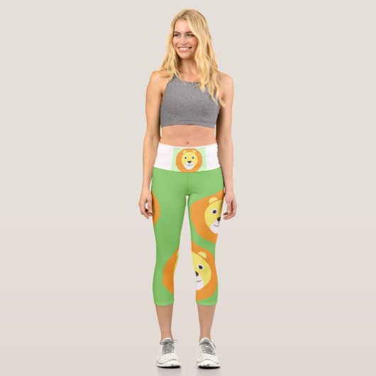 Leggings Capri peinture de lions (Recto)