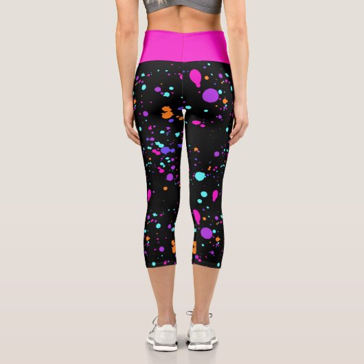 Leggings Capri Peinture de néon (Verso)