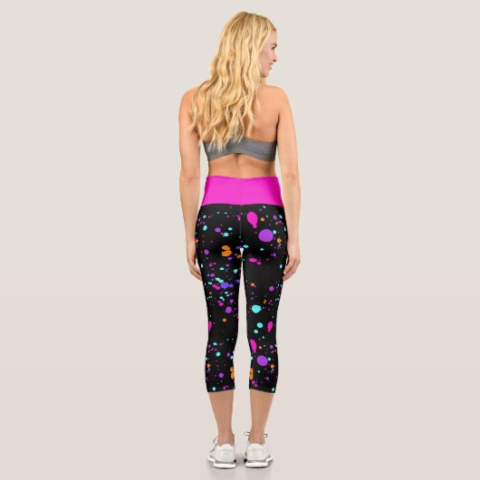 Leggings Capri Peinture de néon (Verso)