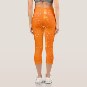 Leggings Capri Peintures à l'aquarelle orange Speckle (Verso)