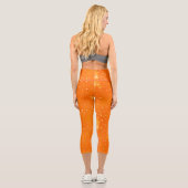 Leggings Capri Peintures à l'aquarelle orange Speckle (Verso)