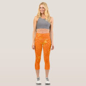 Leggings Capri Peintures à l'aquarelle orange Speckle (Recto)