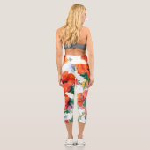 Leggings Capri Pépites gaies Rouge Trois Long Stemmed Art (Verso)
