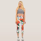 Leggings Capri Pépites gaies Rouge Trois Long Stemmed Art (Recto)