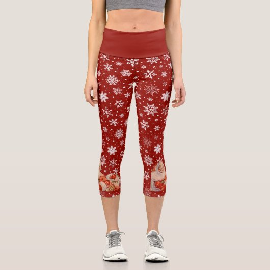 Leggings Capri Père Noël en neige (Recto)
