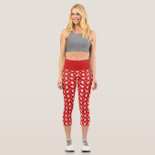 Leggings Capri Père Noël rouge et blanc avec Motif cadeaux (Recto)