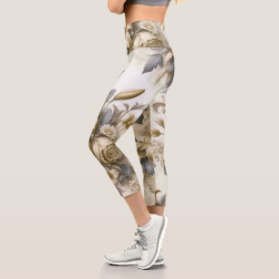 Leggings Capri Perfection florale Jaune antique