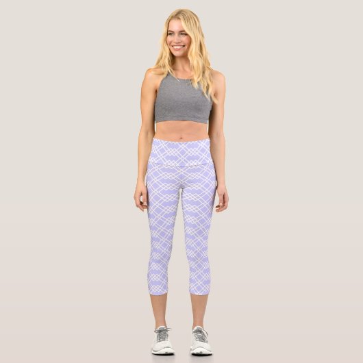 Leggings Capri Périmètre lumineux géométrique treillis moderne & (Recto)