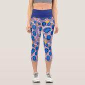 Leggings Capri perles bleu foncé motif (Recto)