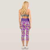 Leggings Capri perles et pierres pourpres motif (Verso)