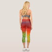 Leggings Capri Perroquet et papillon couché de soleil (Verso)