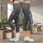 Leggings Capri Personalized Pilates Crew Reformer / Mat Dark Grey
