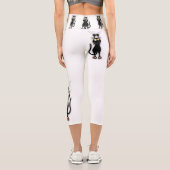 Leggings Capri Personnage de chat drôle grattant le tissu (Verso)